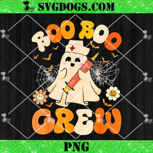 Boo Boo Crew PNG, Funny Ghost Nurse PNG, Halloween Nursing RN PNG