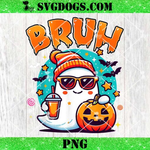 Bruh Ghost Halloween PNG, Cute Ghost Drink PNG, Trick Or Treat Candy PNG