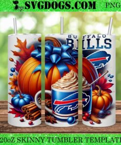 Buffalo Bills Pumpkin 20oz Tumbler Wrap PNG, Buffalo NFL Halloween Tumbler Wrap PNG