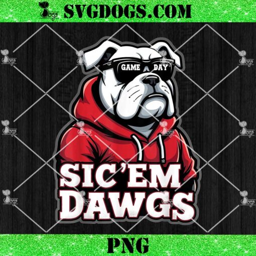 Bulldogs Football Spirit Game Day PNG, Sic’em Dawgs PNG