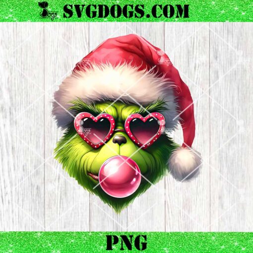 Christmas Grinch Blowing Up Bubble PNG, Merry Grinchmas PNG