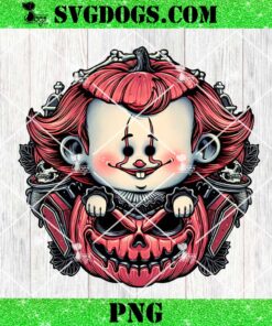 Cute Little Clown PNG, Baby Pennywise Clown PNG, Horror Baby PNG