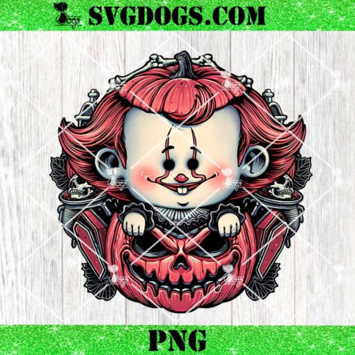 Cute Little Clown PNG, Baby Pennywise Clown PNG, Horror Baby PNG