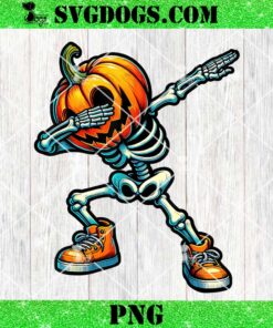 Dabbing Halloween Skeleton PNG, Boys Trick Treat PNG, Funny Pumpkin PNG