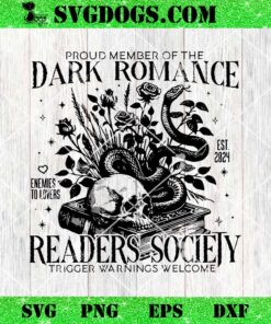 Dark Romance Readers Society SVG, Book Lover SVG, Bookish SVG