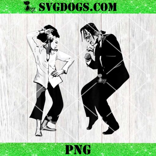 Frankenstein Monster And Bride Dancing Halloween PNG, Frankenstein And Bride PNG