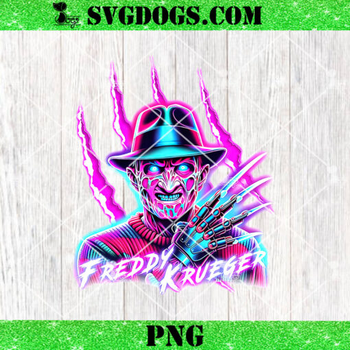 Freddy Krueger Neon PNG, Scary Halloween PNG, Movie Killer PNG