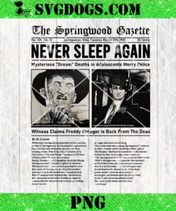 Freddy Krueger Never Sleep Again PNG, Freddy Krueger Newspapers PNG