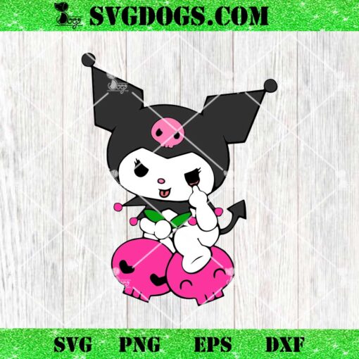 Funny Kuromi Halloween SVG, Kuromi Skeleton SVG, Kuromi Hello Kitty SVG