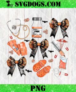 Funny Nurse Coquette Bow PNG, Nurse Life PNG, Halloween Nursing PNG