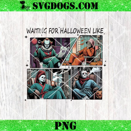 Funny Waiting For Halloween Like PNG, Halloween Horror Movie Characters Coffee PNG