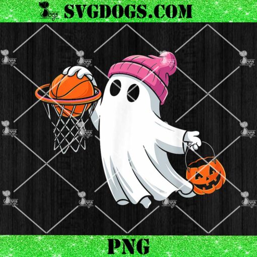 Ghost Playing Basketball Halloween Costume PNG, Halloween Basketball PNG