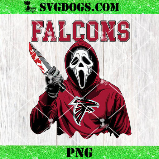 Ghostface Scream Atlanta Falcons PNG, Halloween NFL PNG, Ghostface Team Killer PNG