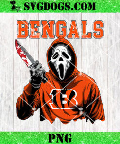 Ghostface Scream Cincinnati Bengals PNG, Bengals NFL PNG, Ghostface Team Killer PNG