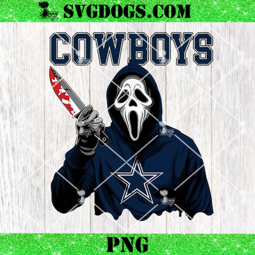 Ghostface Scream Dallas Cowboys PNG, Halloween NFL PNG, Ghostface Team Killer PNG