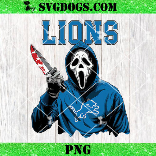 Ghostface Scream Detroit Lion PNG, Horror Characters NFL Football PNG, Ghostface Team Killer PNG