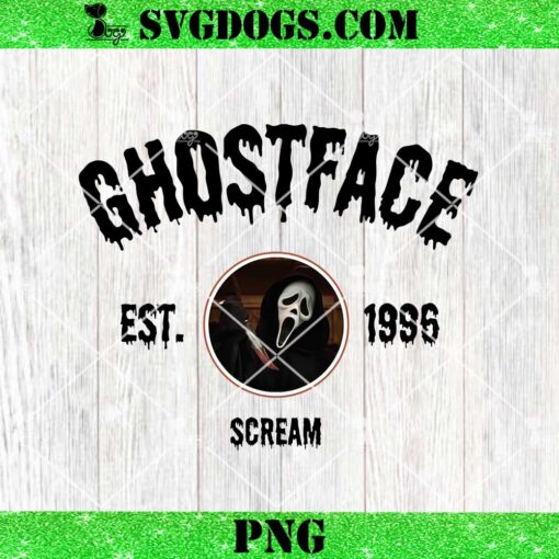 Ghostface Scream Est 1996 PNG, Ghostface Halloween PNG, Horror Film PNG