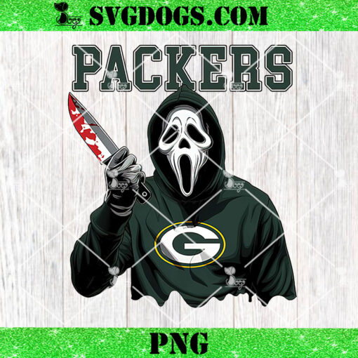 Ghostface Scream Green Bay Packers PNG, Halloween NFL PNG, Ghostface Team Killer PNG