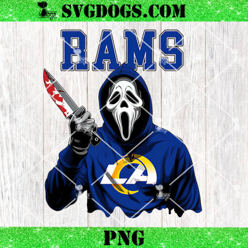 Ghostface Scream Los Angeles Rams PNG, Halloween NFL PNG, Ghostface Team Killer PNG