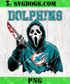 Ghostface Scream Miami Dolphins PNG, Halloween NFL PNG, Ghostface Team Killer PNG