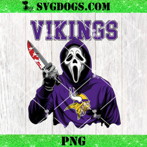 Ghostface Scream Minnesota Vikings PNG, Halloween NFL PNG, Ghostface Team Killer PNG