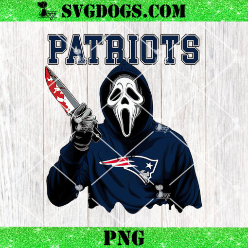 Ghostface Scream New England Patriots PNG, Horror NFL PNG, Ghostface Team Killer PNG