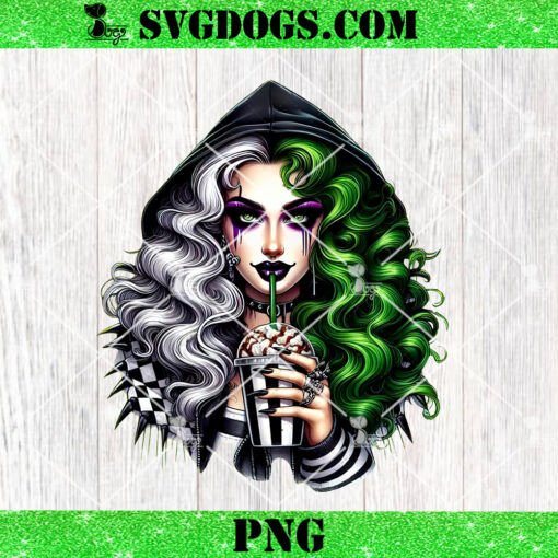 Girl Beetlejuice Drink PNG, B Juice Spooky PNG, Horror Character PNG