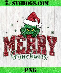 Glitter Merry Grinchmas Christmas Grinch 2024 PNG, Leopard Grinch PNG