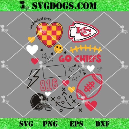 Go Chiefs SVG, Kansas City Chiefs Established 1960 SVG, Chiefs Football SVG PNG EPS DXF