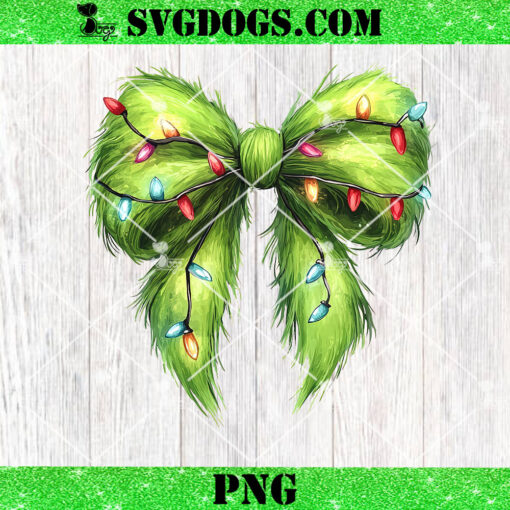 Grinchmas Coquette Bow PNG, Pelliccia Verde PNG