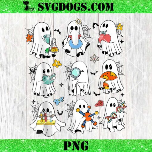 Halloween Science Teacher PNG, Ghost Laboratory Teacher PNG