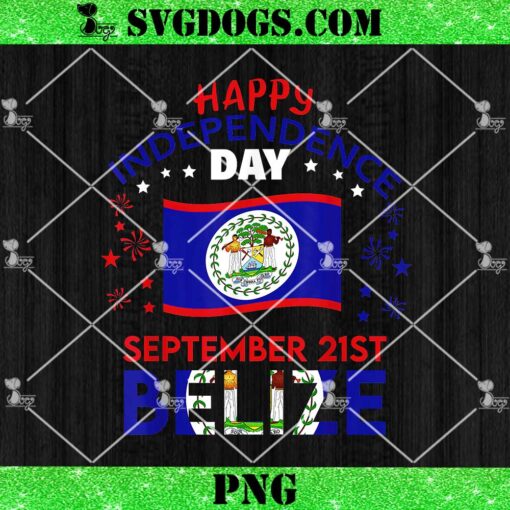 Happy Independence September 21st PNG, Belize 43rd Independence Day PNG, Belizean Pride Belize Flag PNG