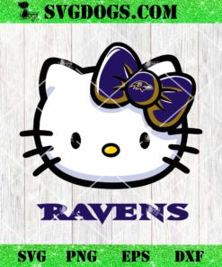 Hello Kitty Baltimore Ravens SVG, Kitty Ravens SVG, Kitty Football SVG PNG DXF EPS