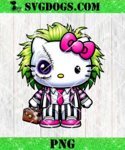 Hello Kitty Beetlejuice PNG, Horror Halloween PNG