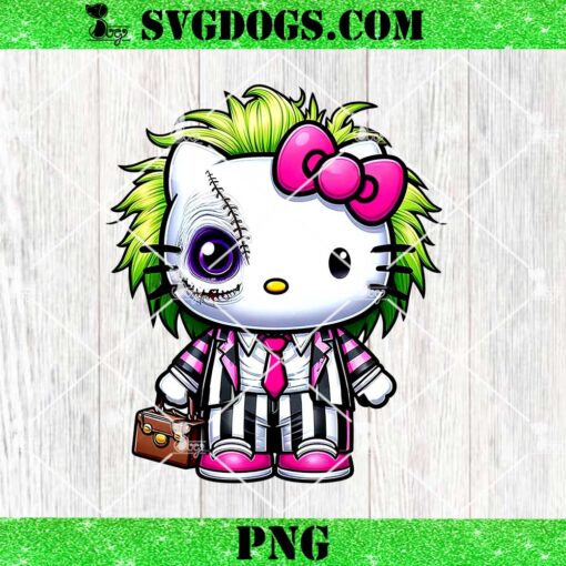 Hello Kitty Beetlejuice PNG, Horror Halloween PNG