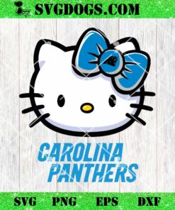 Hello Kitty Carolina Panthers SVG, Kitty Panthers NFL SVG, Kitty Football SVG PNG DXF EPS