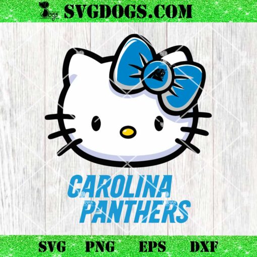 Hello Kitty Carolina Panthers SVG, Kitty Panthers NFL SVG, Kitty Football SVG PNG DXF EPS