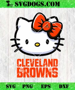 Hello Kitty Cleveland Browns SVG, Kitty Cleveland Browns NFL SVG, Kitty Football SVG PNG DXF EPS