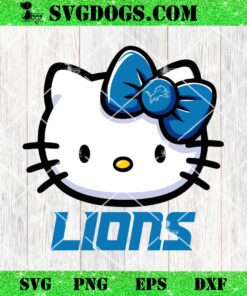 Hello Kitty Detroit Lions SVG, Kitty Lions NFL SVG, Kitty Football SVG PNG DXF EPS