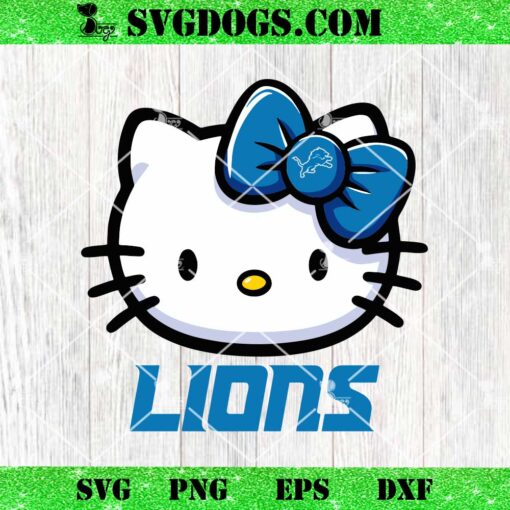 Hello Kitty Detroit Lions SVG, Kitty Lions NFL SVG, Kitty Football SVG PNG DXF EPS