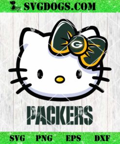 Hello Kitty Green Bay Packers SVG, Kitty Packers NFL SVG, Kitty Football SVG PNG DXF EPS