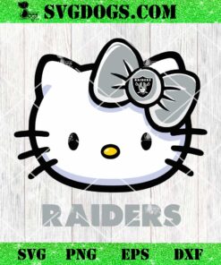 Hello Kitty Las Vegas Raiders SVG, Kitty Raiders NFL SVG, Kitty Football SVG PNG DXF EPS