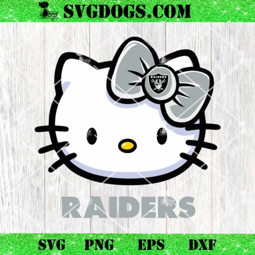 Hello Kitty Las Vegas Raiders SVG, Kitty Raiders NFL SVG, Kitty Football SVG PNG DXF EPS