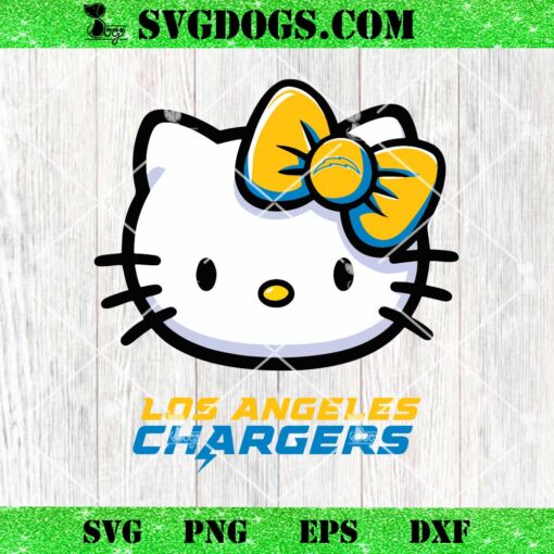 Hello Kitty Los Angeles Chargers SVG, Kitty Chargers NFL SVG, Kitty Football SVG PNG DXF EPS