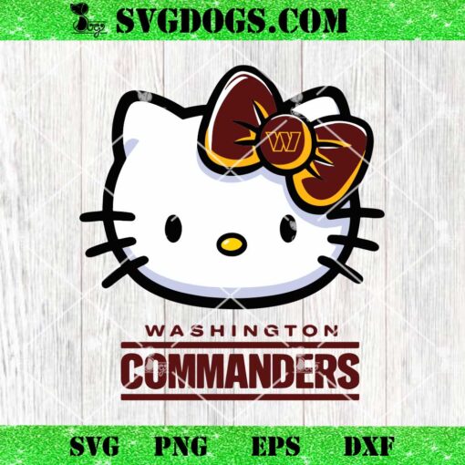 Hello Kitty Washington Commanders SVG, Kitty Commanders NFL SVG, Kitty Football SVG PNG DXF EPS