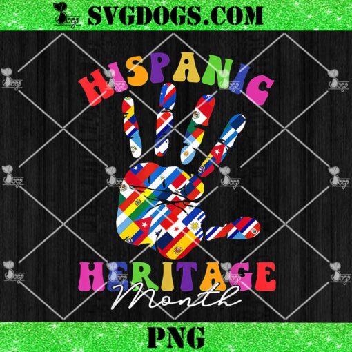 Hispanic Heritage Month All Countries Heart Hands PNG