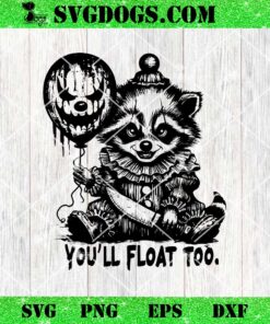 Horror Raccoon Halloween Mandala SVG, Comfort Colors You’ll Float Too SVG, Halloween SVG