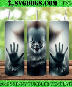 IT Pennywise 20oz Tumbler Wrap PNG, 20oz Horror Movie Tumbler Wrap PNG