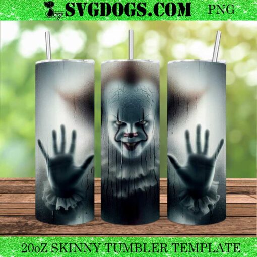 IT Pennywise 20oz Tumbler Wrap PNG, 20oz Horror Movie Tumbler Wrap PNG