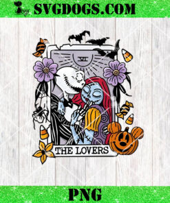 Jack And Sally Tarot Lovers PNG, Halloween Couple PNG